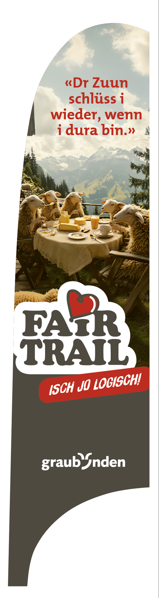 Beachflag Fairtrail «Zuun schlüssa»